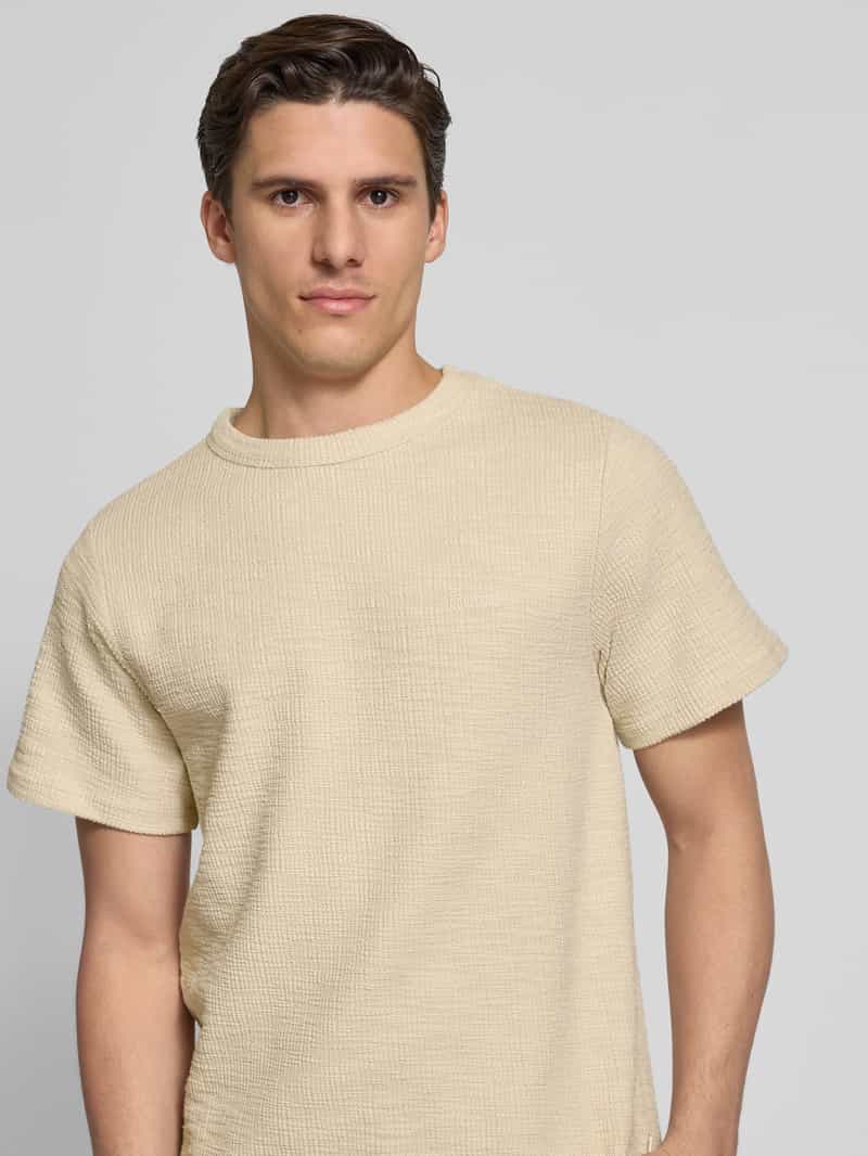 Forét-shirt met geribde ronde hals model 'WILLOW'