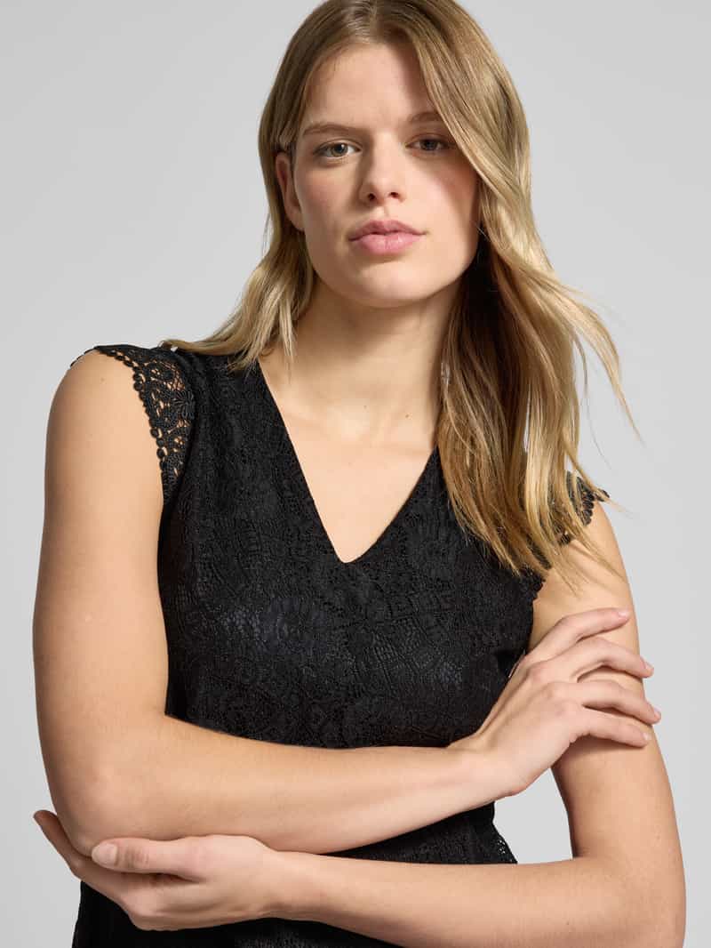 Pieces Regular fit top met kant model 'COLLINE'