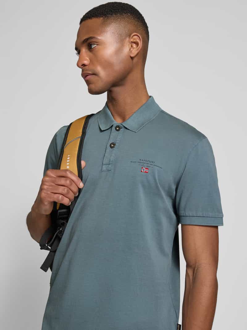 Napapijri Regular fit poloshirt met labelstitching model 'elbas'