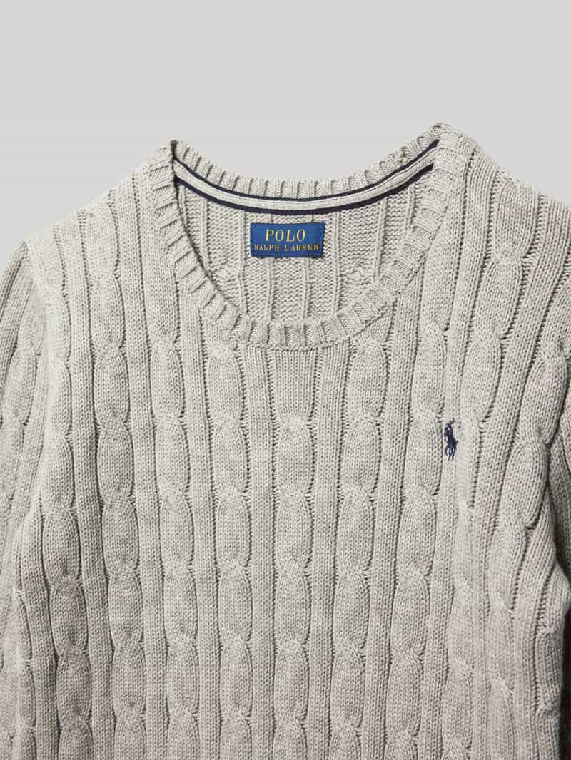 Polo Ralph Lauren Teens Gebreide pullover met kabelpatroon en ronde hals