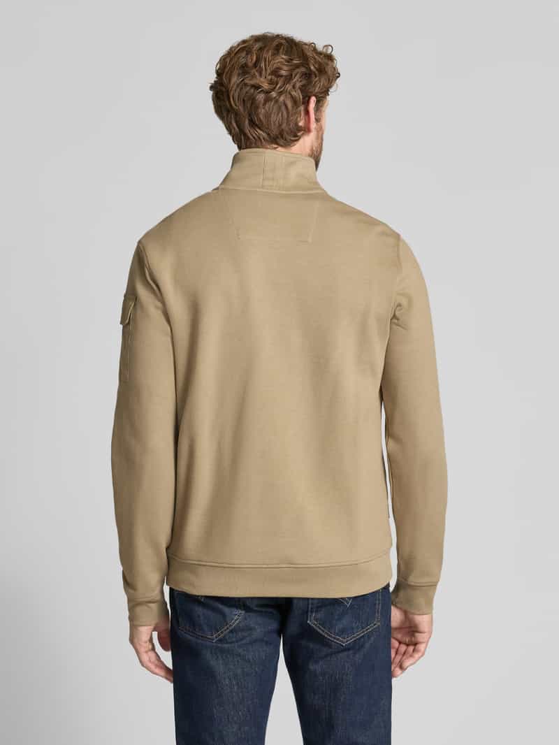 PME Legend Regular fit sweatshirt katoenmix met schipperskraag zand, foto 2