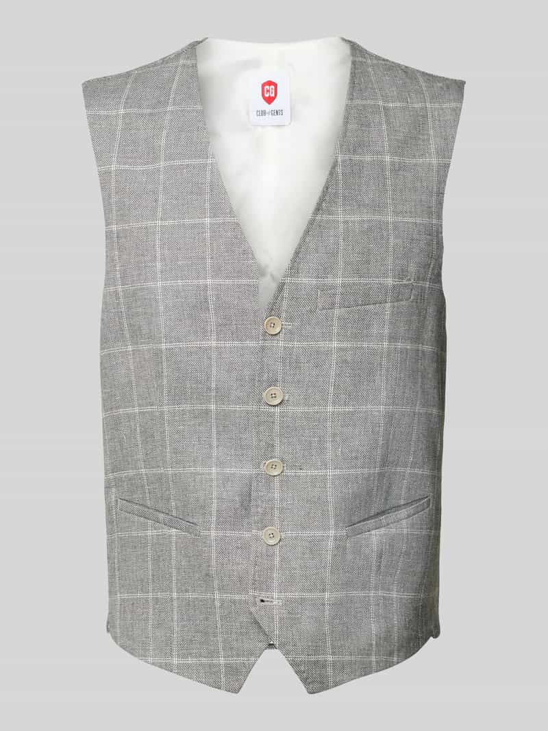 CG Club of Gents Linnen gilet met strookzakken