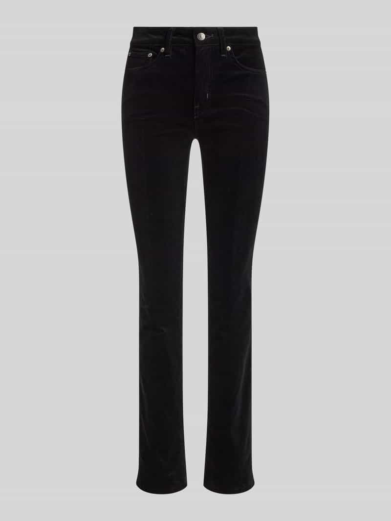 Lauren Ralph Lauren Mid waist broek met corduroy structuur