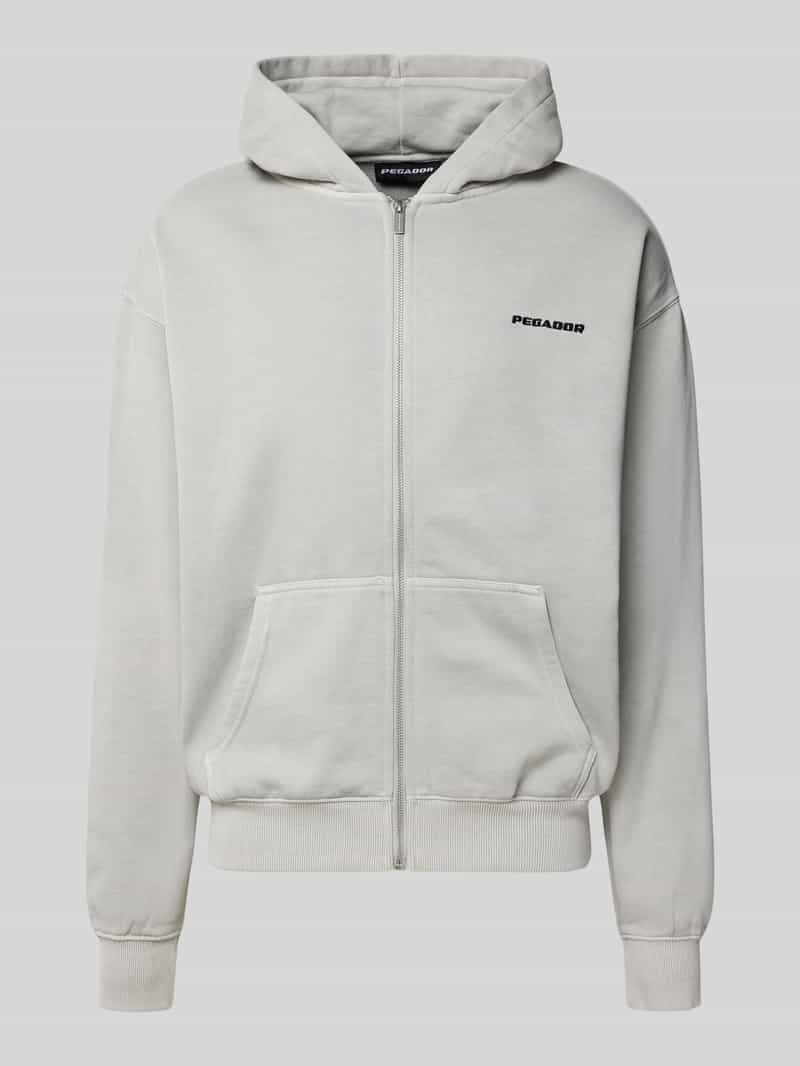 Pegador Oversized sweatjack met capuchon en logostitching