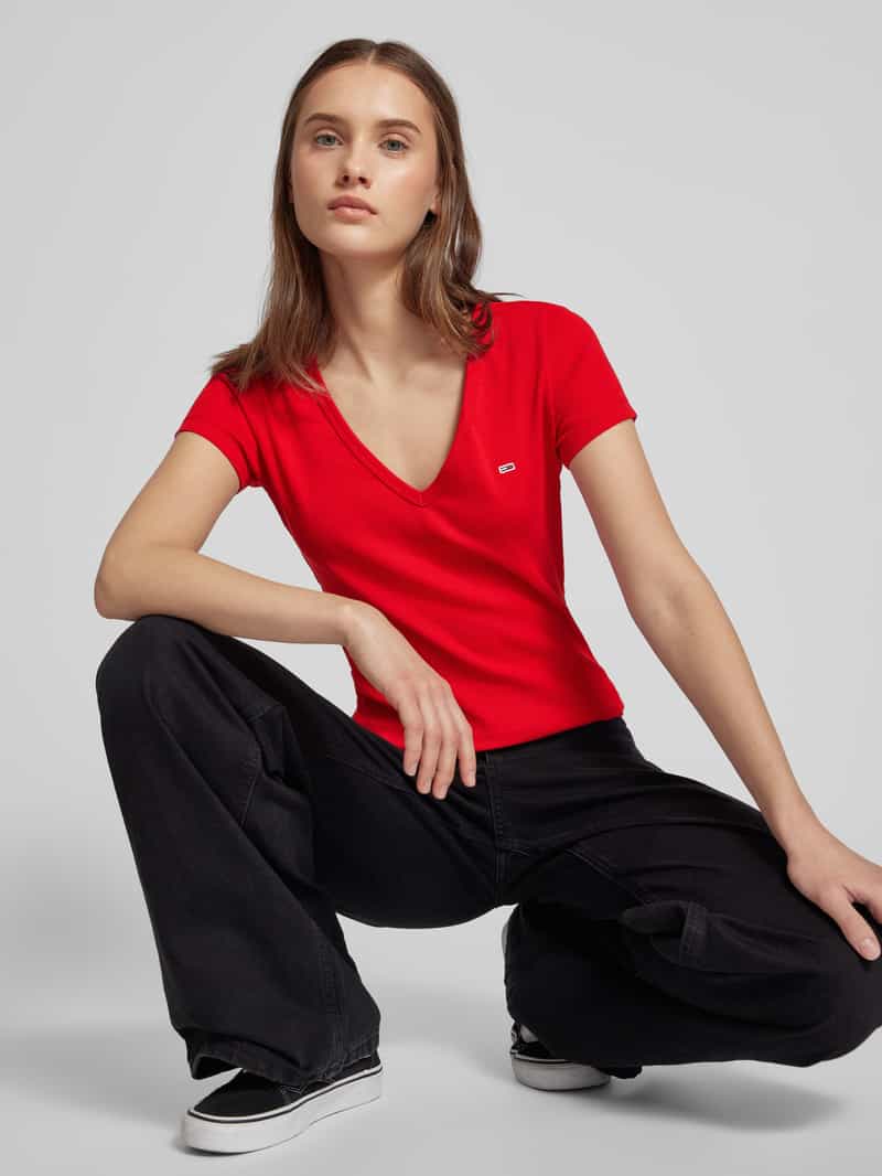 Tommy Jeans T-shirt met labelstitching