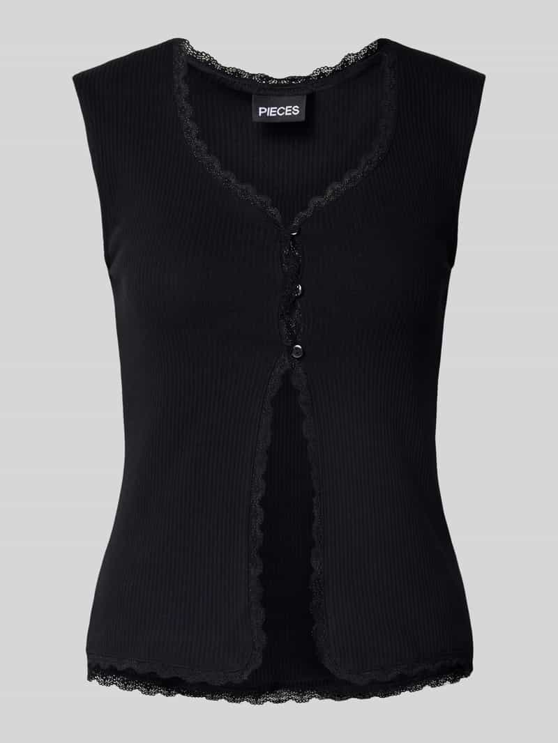 Pieces Regular fit gilet in riblook model 'TIRADE'