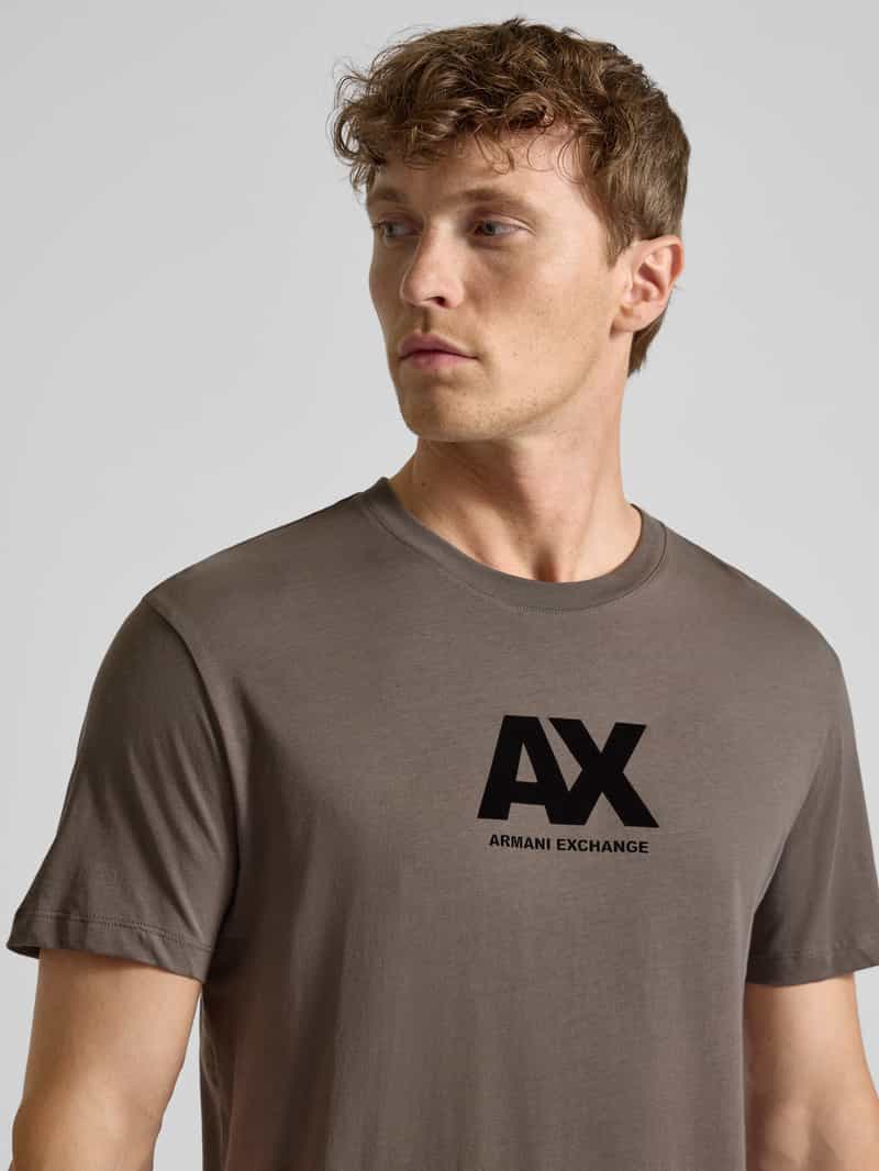 Armani Exchange Regular fit T-shirt van puur katoen met logoprint