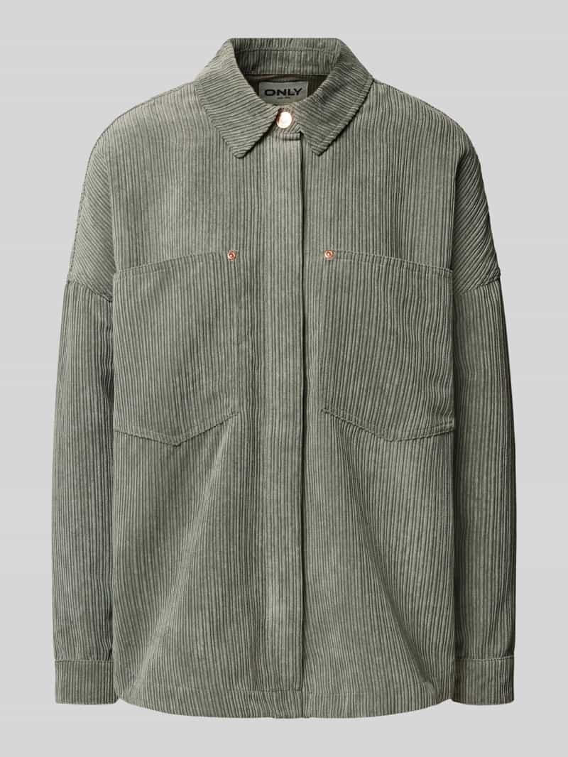 Only Relaxed fit corduroy blouse met borstzakken model 'JANINE-RAI'