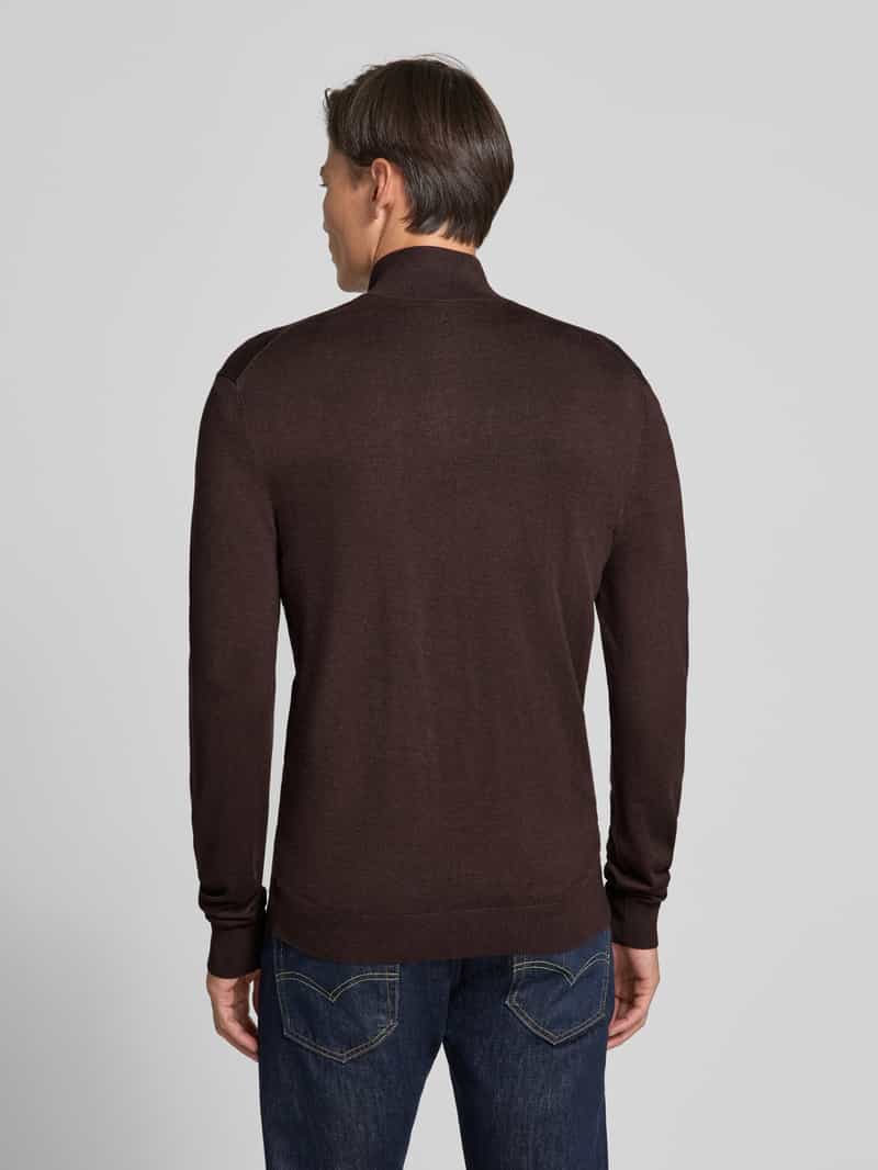 MCNEAL Slim fit gebreid jack van viscosemix met opstaande kraag
