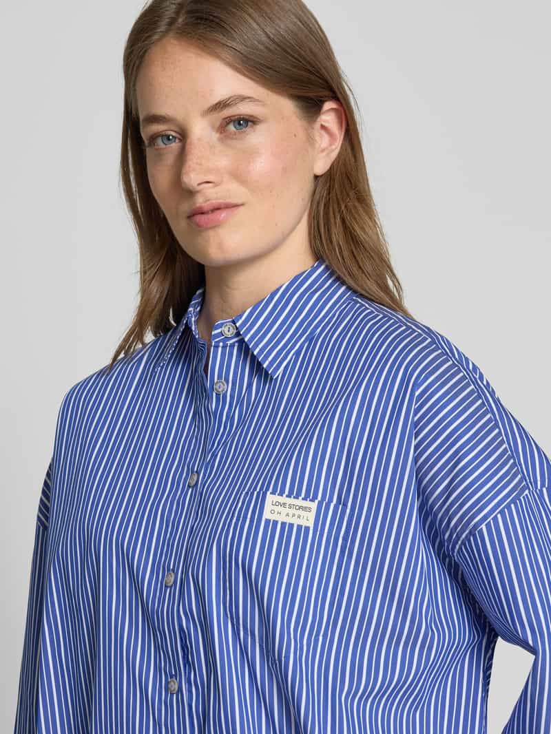 OH APRIL Relaxed fit overhemdblouse met logopatch model 'Hailey'