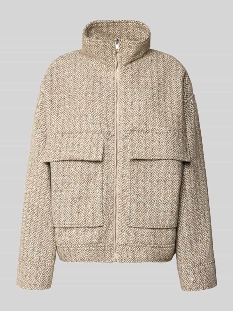 Jake*s Casual Jack met opstaande kraag en klepzakken