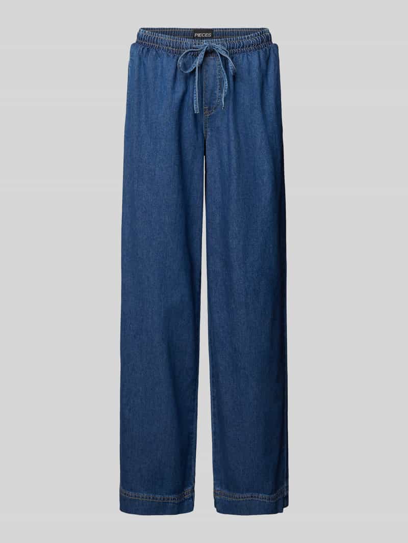 Pieces Wide leg jeans van zuiver katoen model 'TABI'