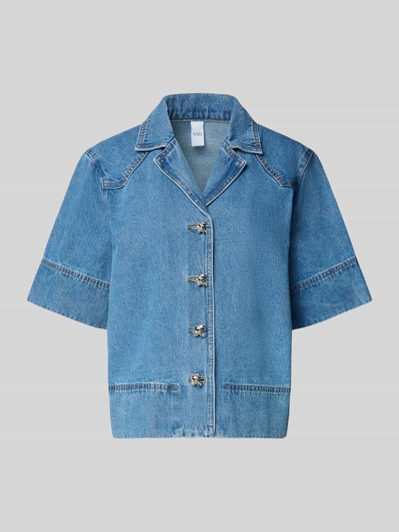 YAS Boxy fit jeansblouse met reverskraag model 'CECI'
