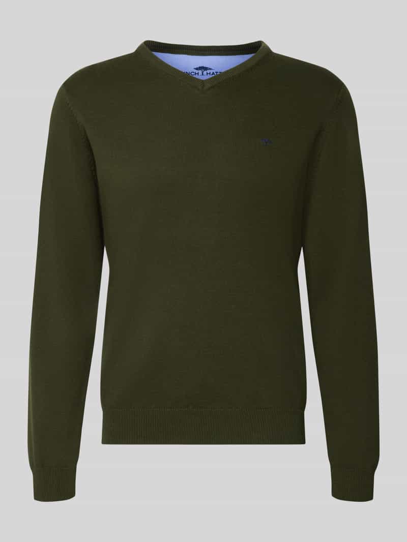 FYNCH-HATTON Gebreide pullover met label-borduursel