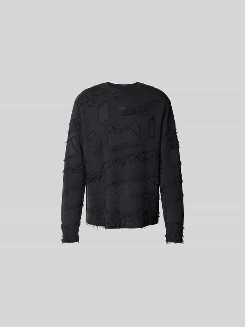 Wollen trui met labelstitching