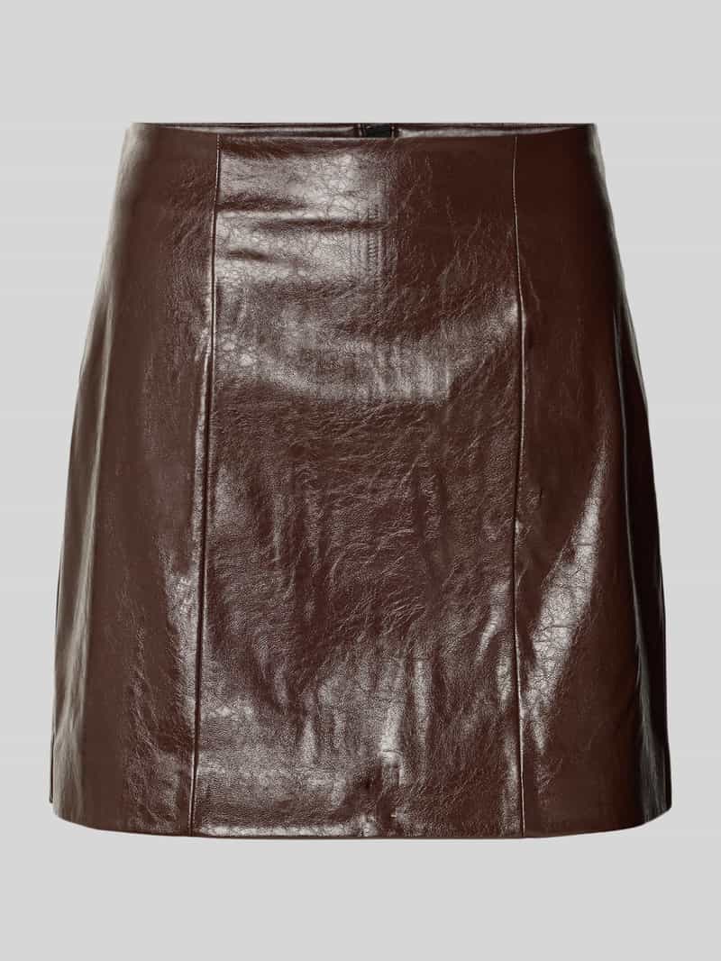 HUGO Regular fit minirok in leerlook