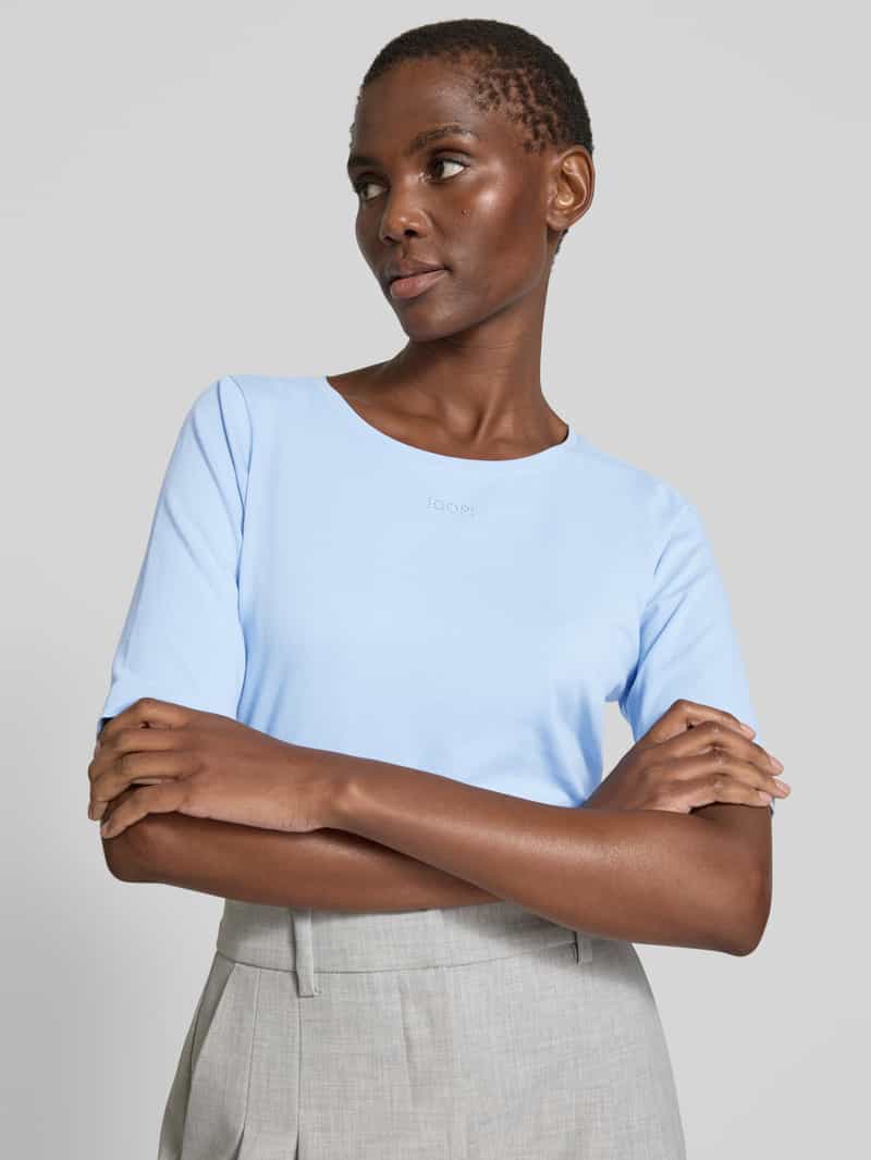 Joop! T-shirt met geribde ronde hals model 'Tamira'
