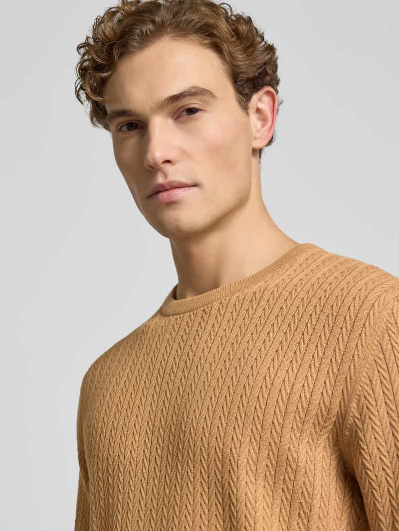 Christian Berg Men Gebreide pullover met ribboorden