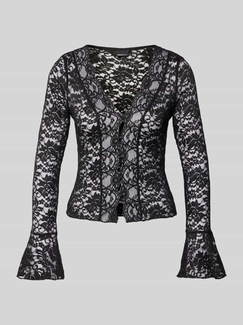 Gina Tricot Damesshirt met lange mouwen en gahaakt kant