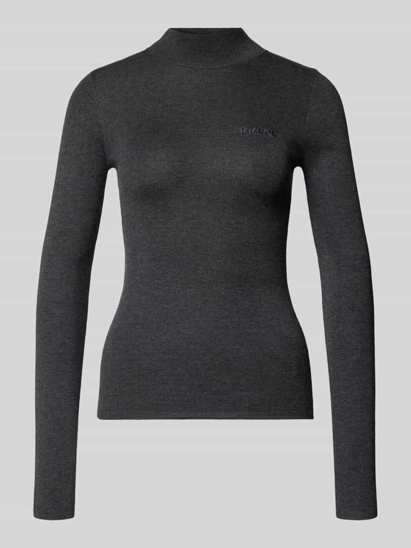 Karo Kauer slim fit gebreide trui van viscosemix met kasjmier-aandeel