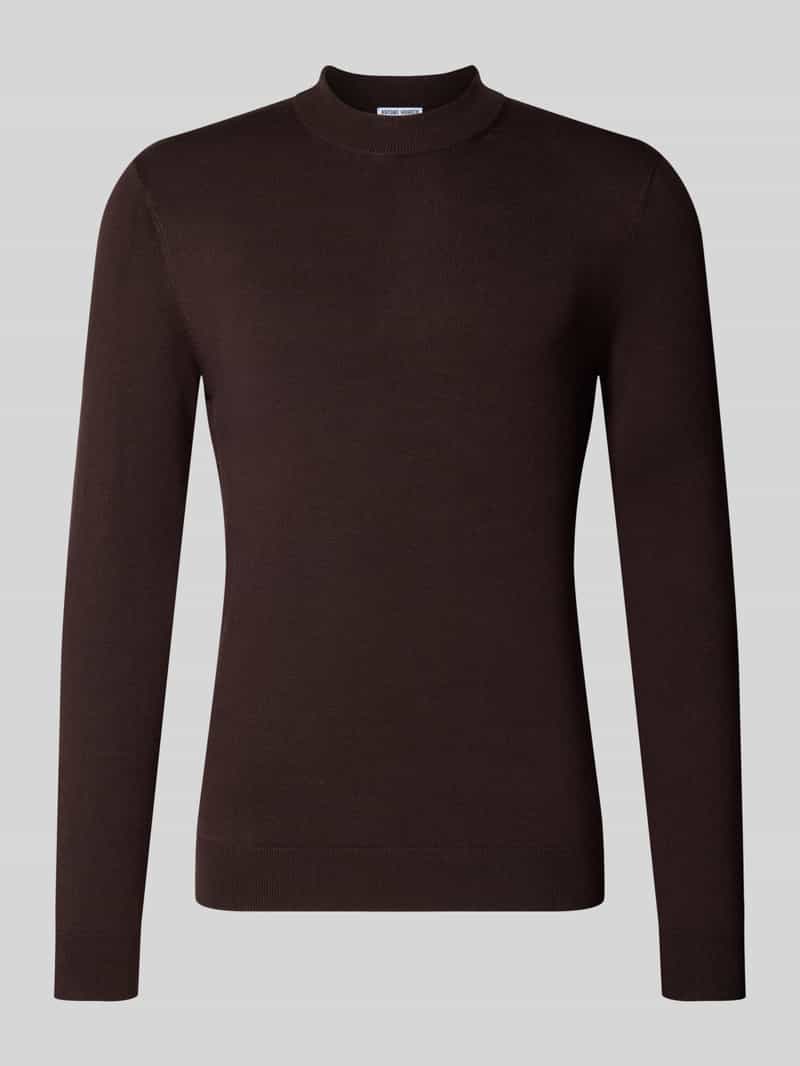 Antony Morato slim fit gebreide trui van viscosemix met opstaande kraag