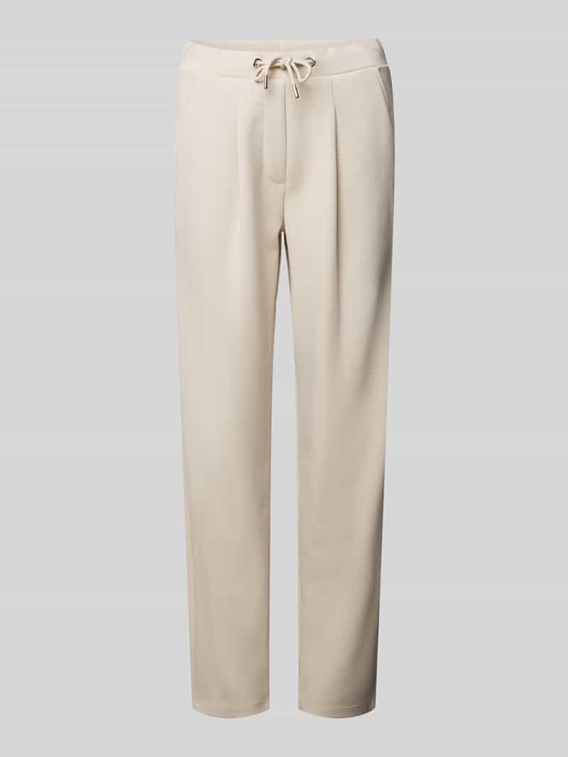monari Tapered fit stoffen broek met bandplooien