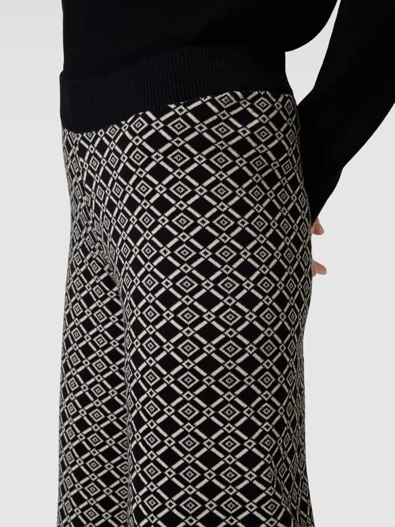 milano italy Wide leg stoffen broek met all-over motief