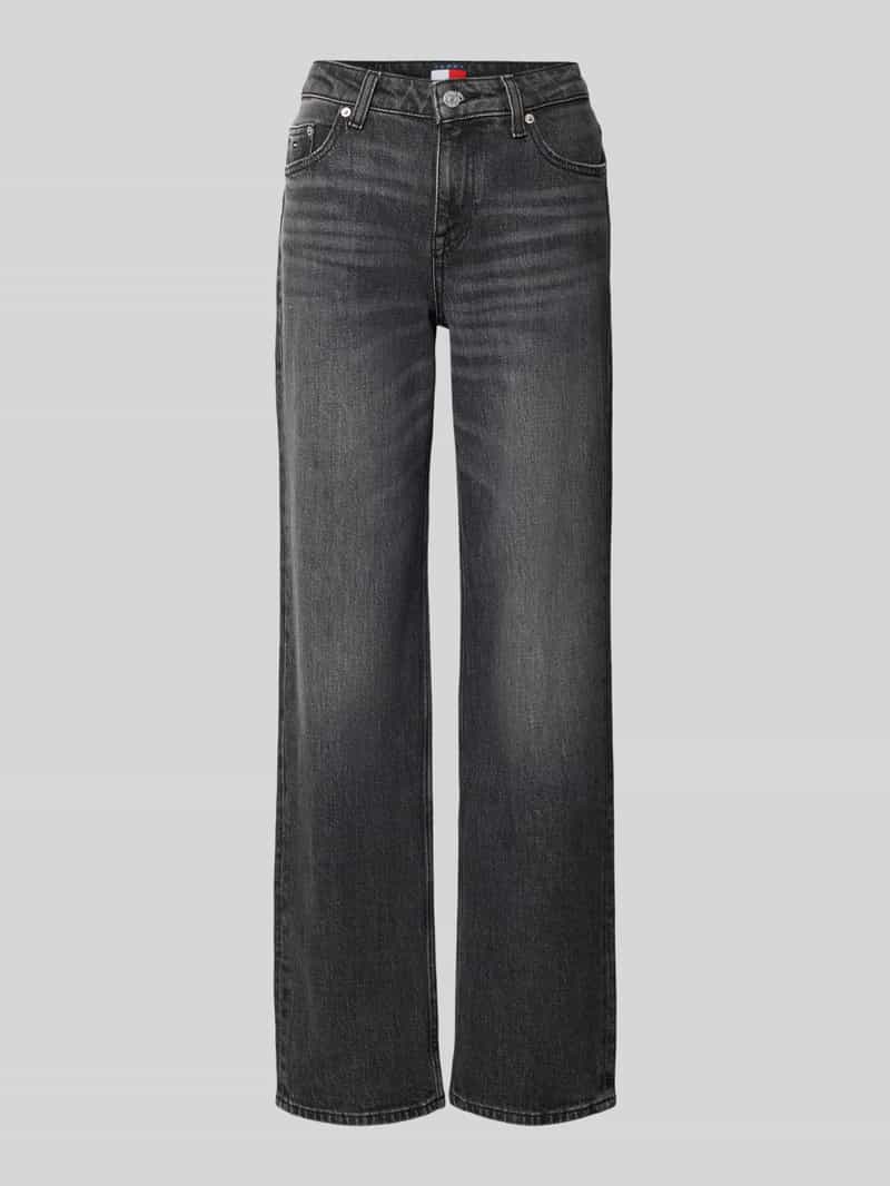 broek met rechte pijpen low rise jeans van katoenmix