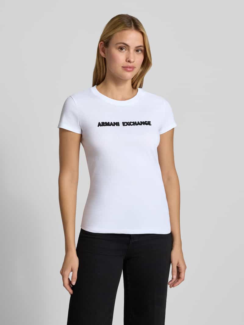 Armani Exchange Slim fit t-shirt van puur katoen