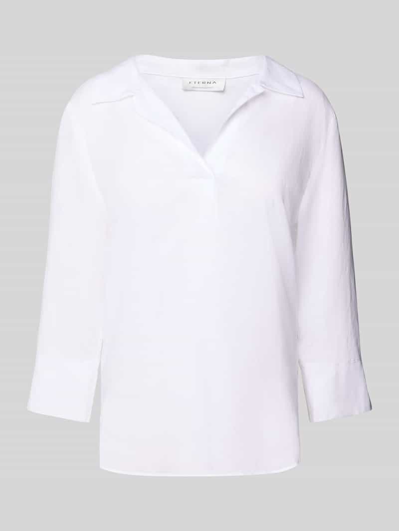 Eterna Regular fit blouse van een mix van lyocell en linnen met 3 4-mouwen