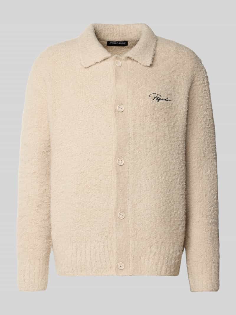 Pegador Gebreid jack met platte kraag en labelstitching