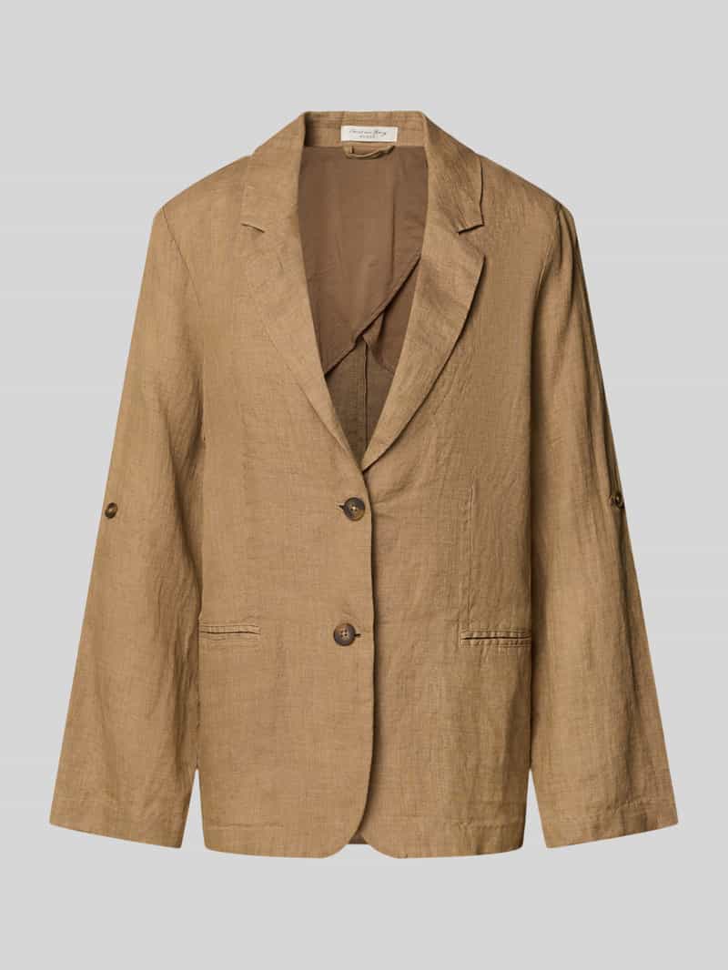 Christian Berg Woman Linnen blazer met paspelzakken