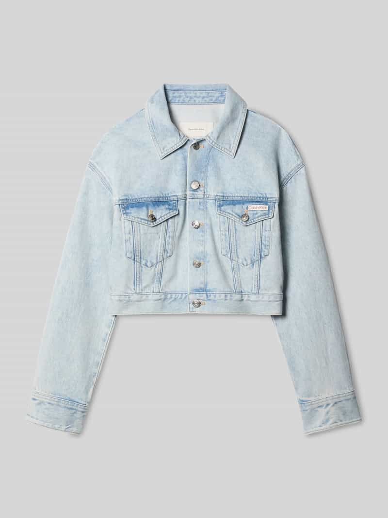 Kort jeansjack van puur katoen