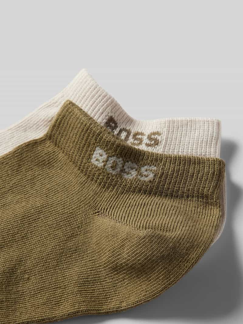 Boss Sneakersokken met labelstitching in een set van 2 paar