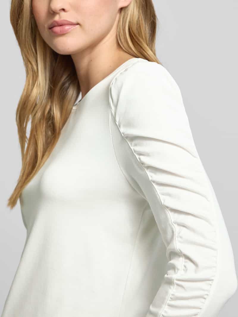 Marc Cain Shirt met lange pofmouwen en ronde hals