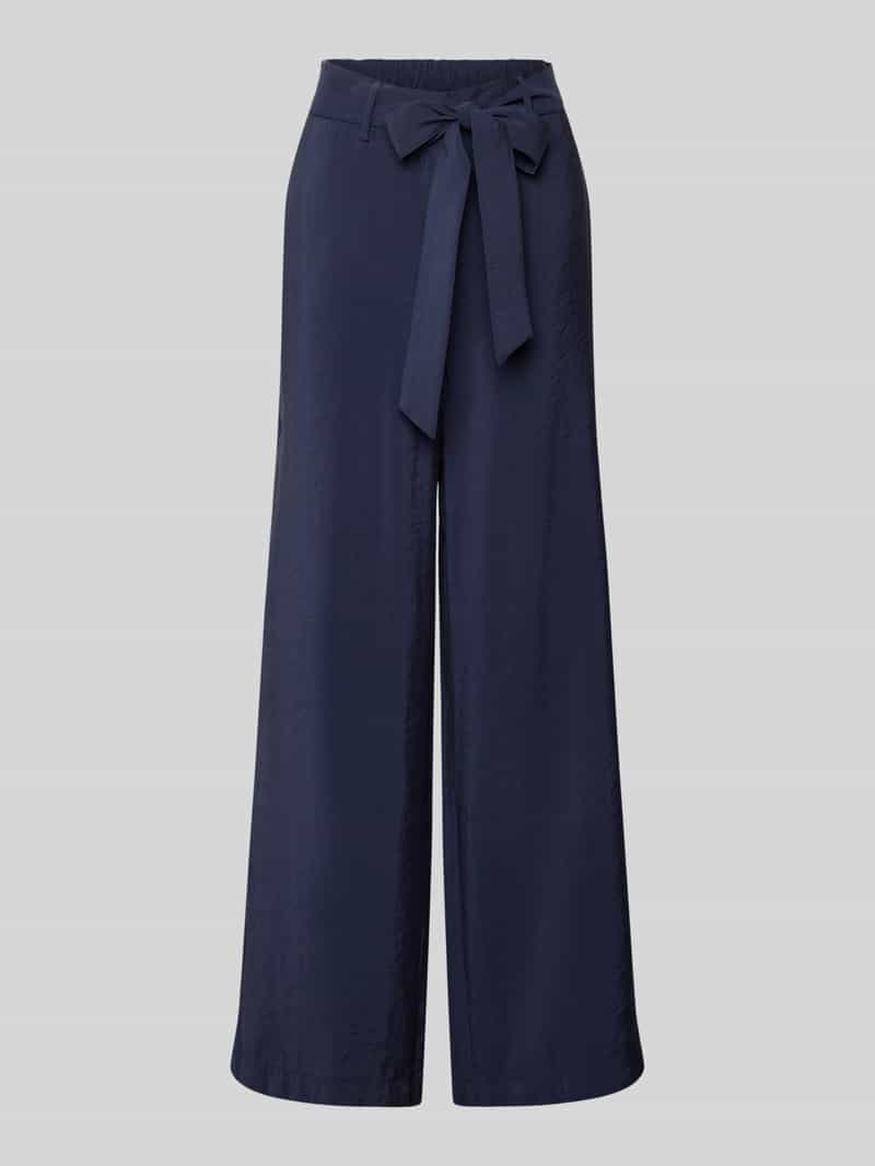 MORE & MORE Stoffen broek van modalmix met strikceintuur