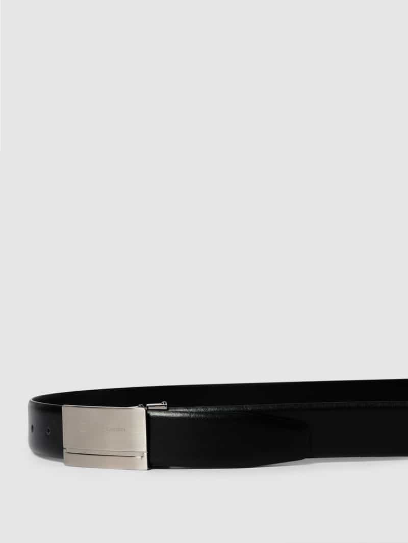 Pierre Cardin Leren riem met pinsluiting in metallic model 'KOPPEL'