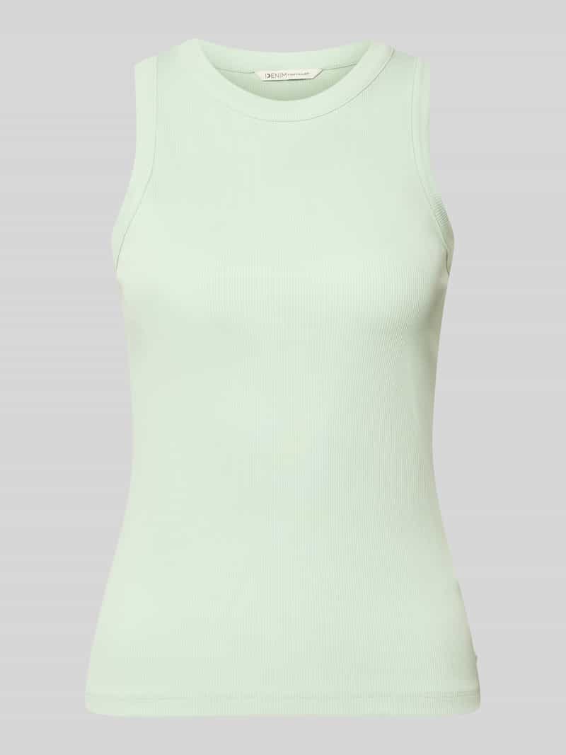 slim fit top in ribbreiselook