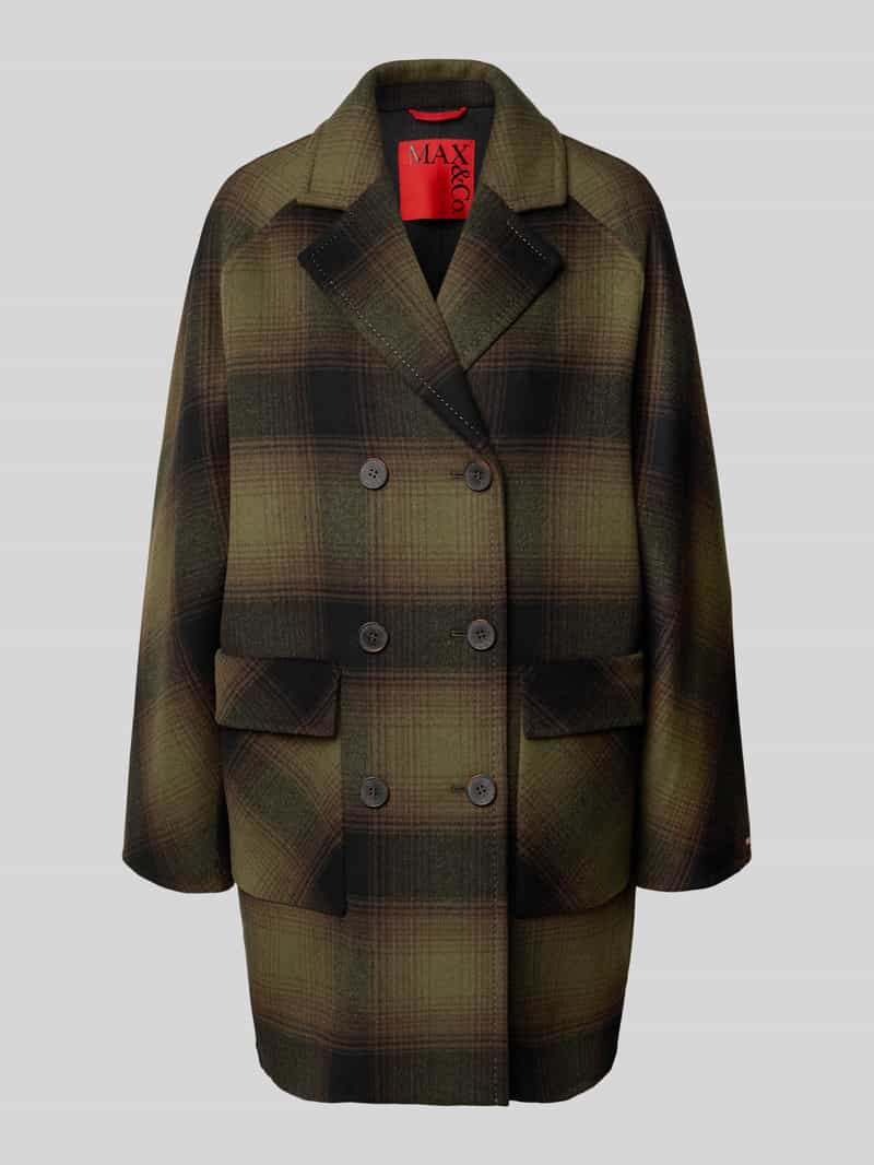 MAX&Co. Regular fit lange wollen jas met dubbele knoopsluiting model 'GIURIA'