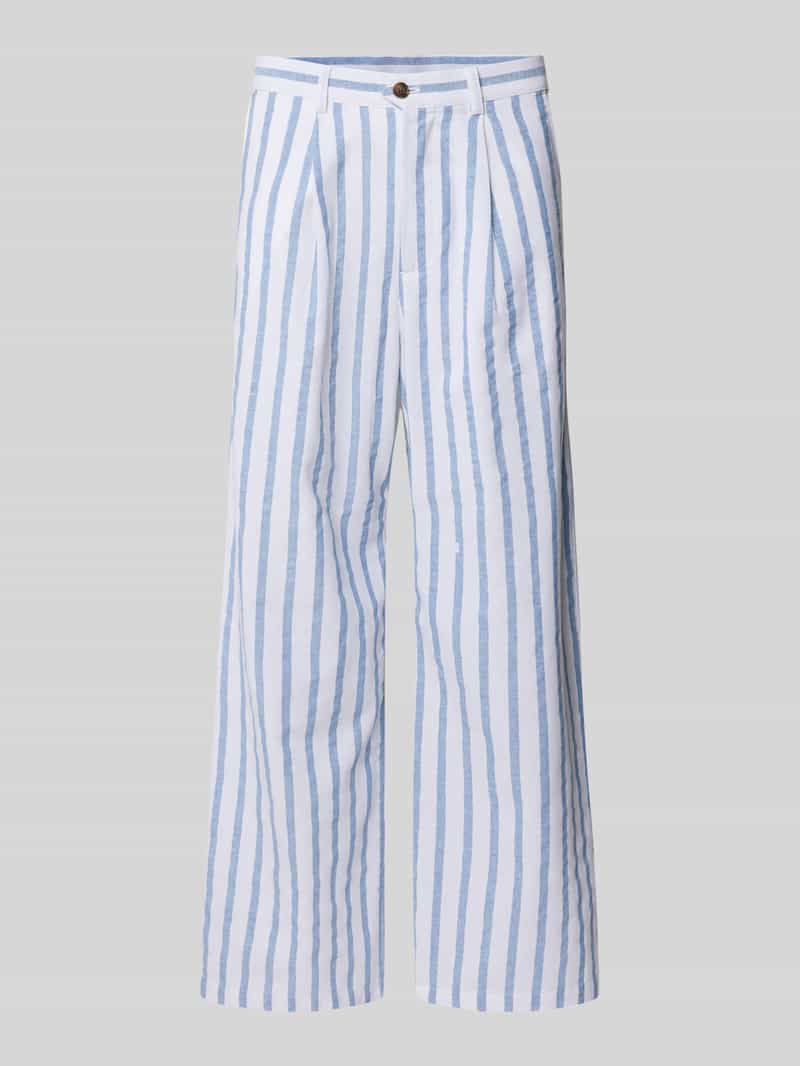 PROHIBITED Wide leg stoffen broek met linnen