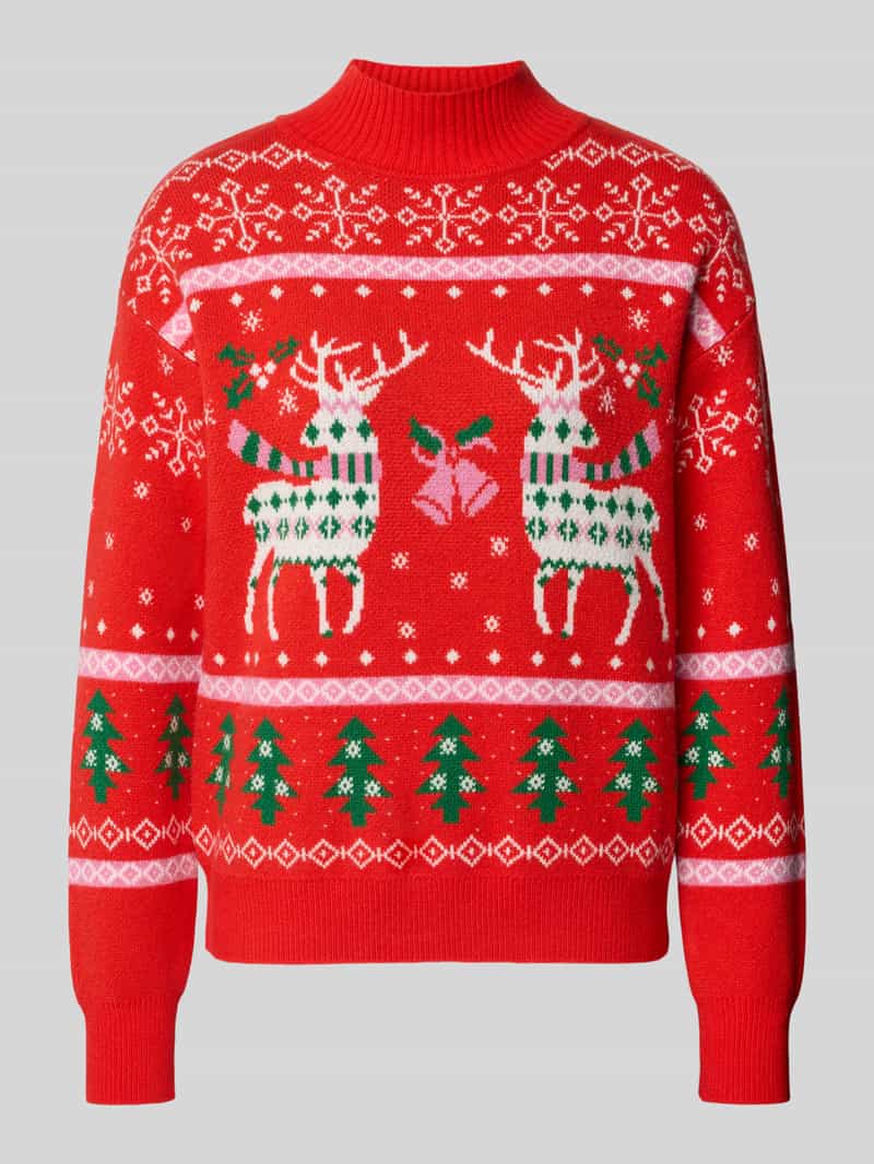 Christian Berg Woman Kersttrui met ribboorden