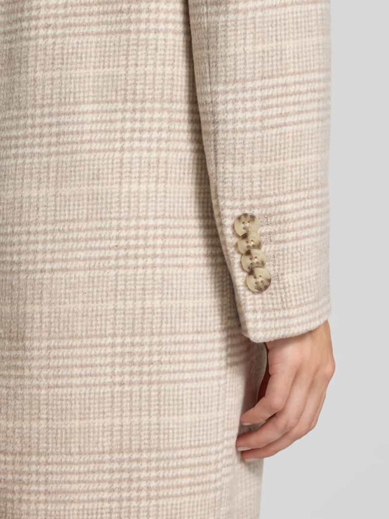 s.Oliver RED LABEL Regular fit lange wollen jas met ruitmotief