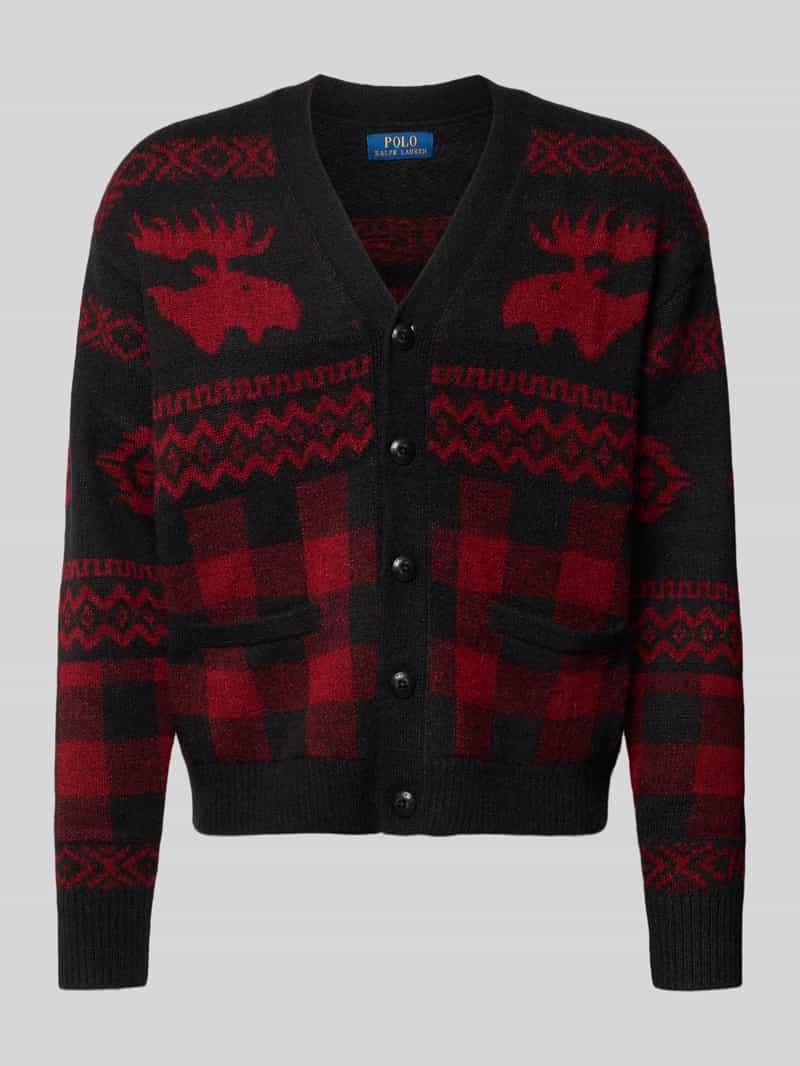 Polo Ralph Lauren Gebreid jack met V-hals en knoopsluiting