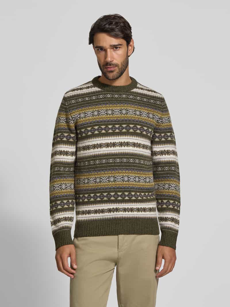 MCNEAL Slim gebreide pullover van katoenmix met ronde hals