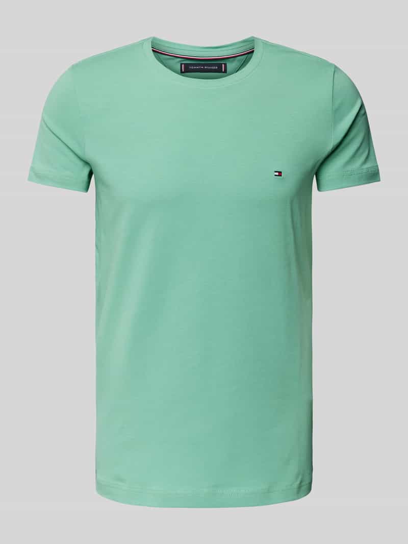 Tommy Hilfiger Slim fit T-shirt met logostitching