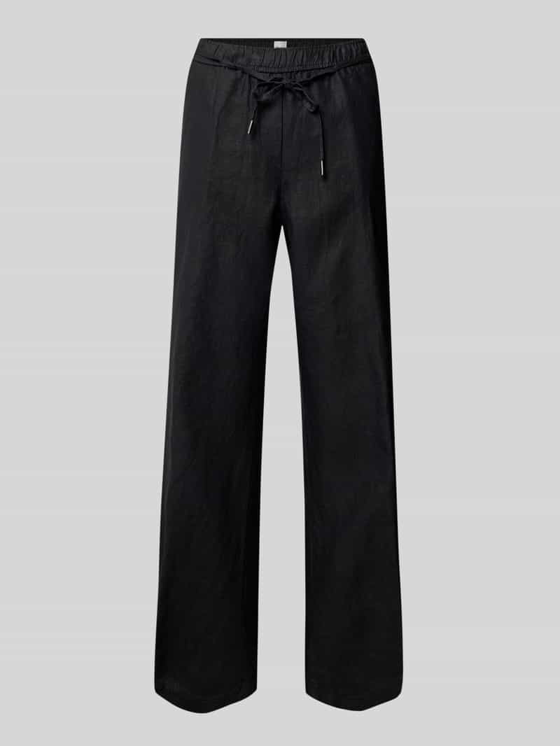 BRAX Straight leg linnen broek met strikceintuur model 'STYLE.FARINA'