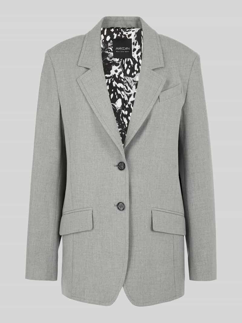 Marc Cain Regular fit lange blazer met contrasterende strepen