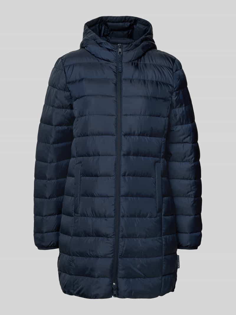 Tom Tailor Denim Regular fit gewatteerde lange jas met capuchon