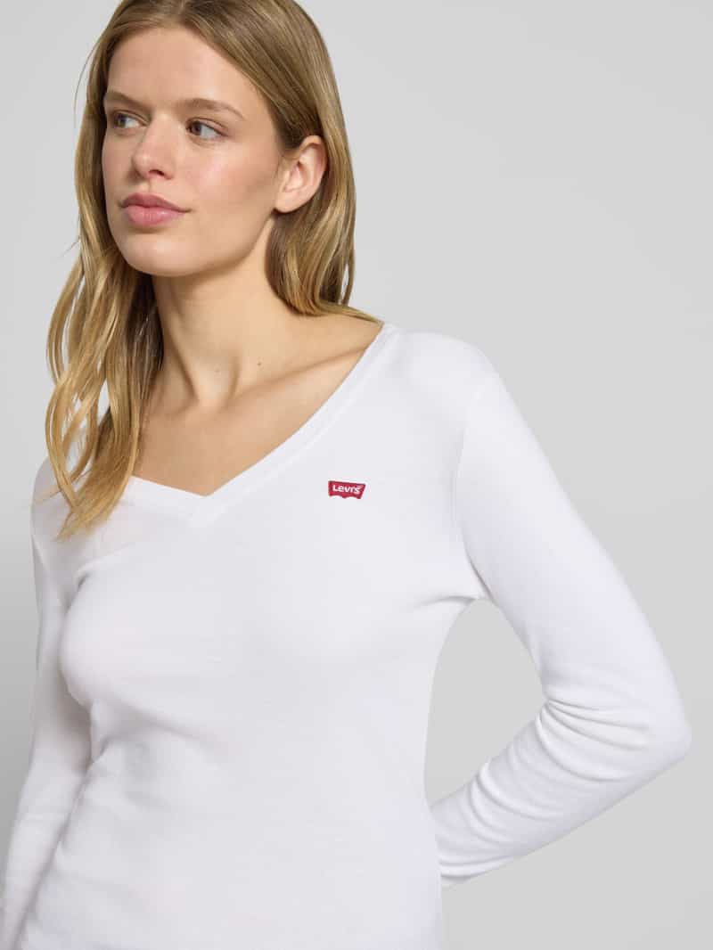 Levi's Shirt met lange mouwen en labelstitching en V-hals