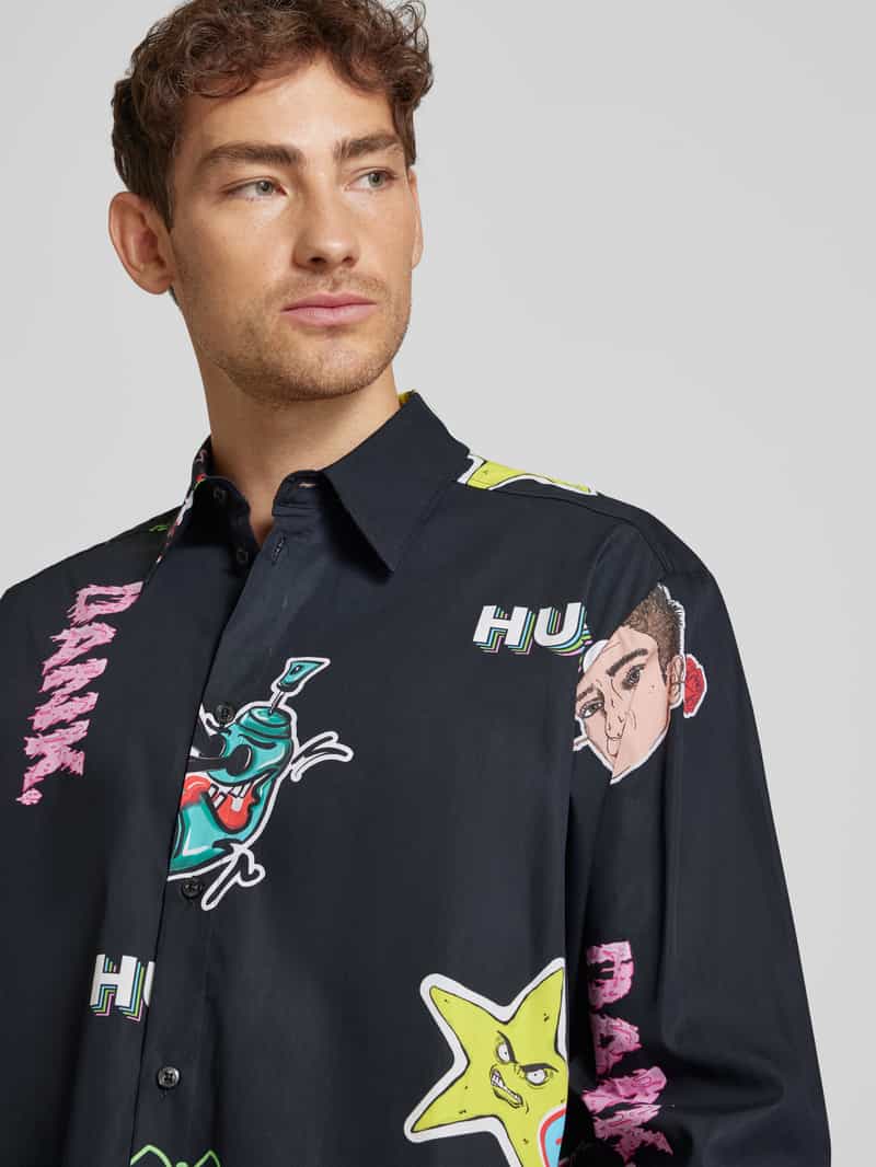HUGO Regular fit vrijetijdsoverhemd met kentkraag model 'Ellisoe'